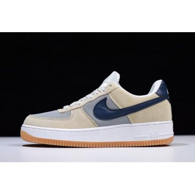 Nike Erkek Air Force 1 Low Suede Mushroom/Light Açık Gri / Lacivert Mavi Kaykay Ayakkabı Türkiye - 2